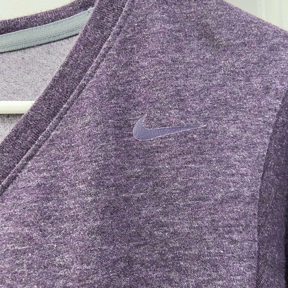 NIKE Dry Fit Slim Fit Long Sleeve V-Neck Shirt - Picture 5 of 7